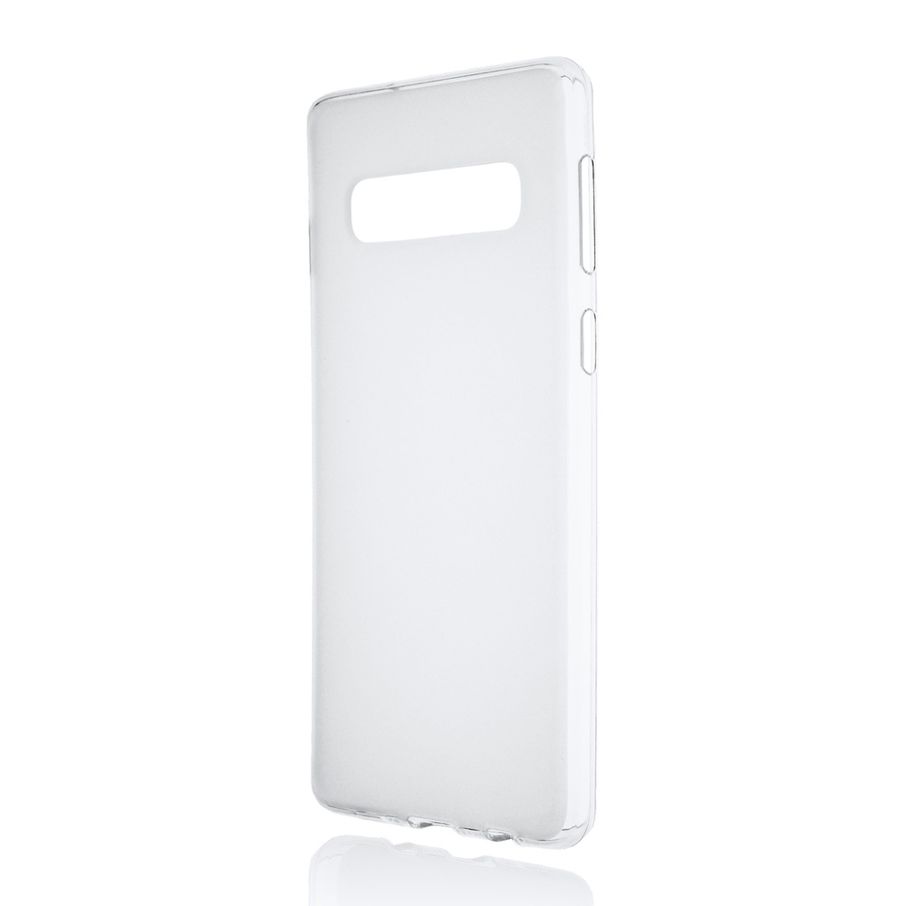 Силиконовый матовый полупрозрачный чехол для Samsung Galaxy S10 Белый  #1