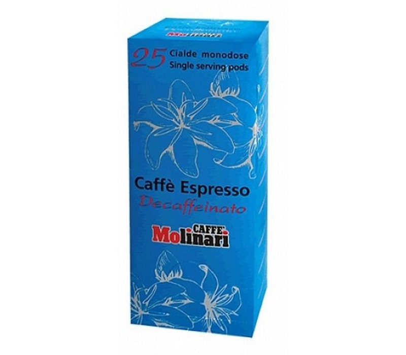Caffe Molinari Decaffeinato кофе Молинари Декафинато в чалдах коробка 25 чалд по 7гр.  #1