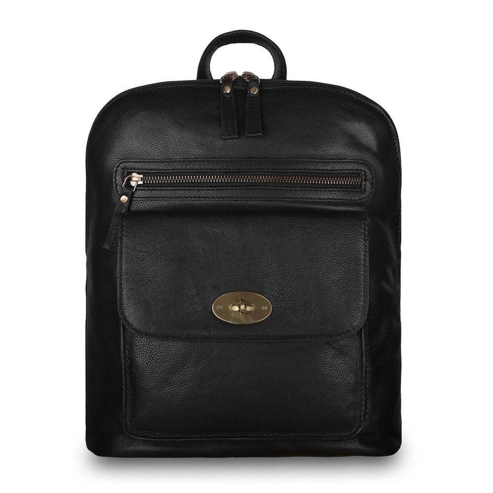 Рюкзак городской кожаный Ashwood Leather M-66 Black #1