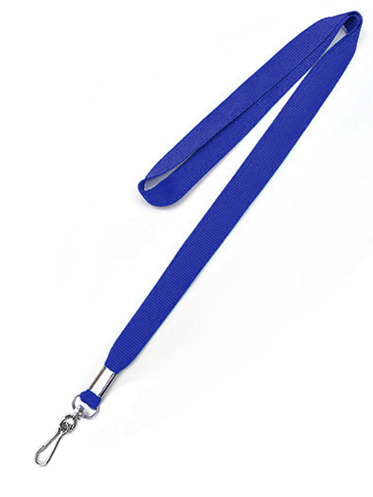 Ланьярд - лента для бейджа с карабином 16 мм, синий, 50 шт, #1