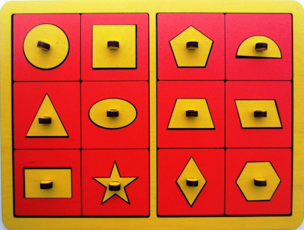 Геометрические фигуры, SmileDecor (рамки-вкладыши М. Монтессори, цвет может отличаться, Р07)  #1