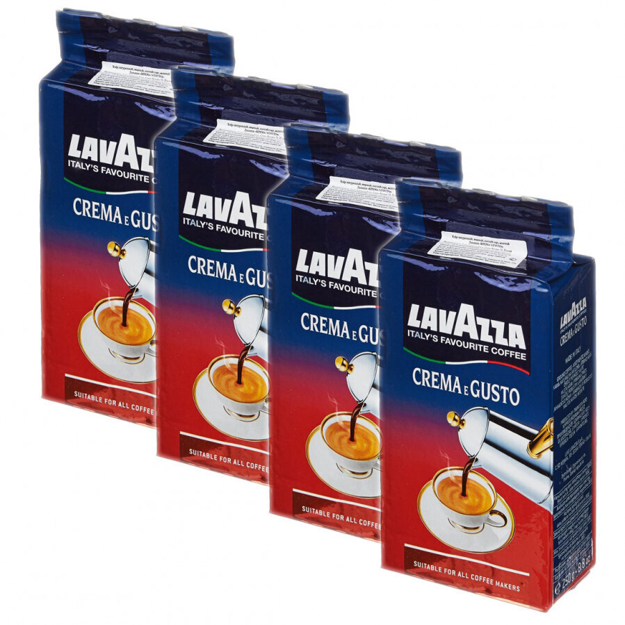 Lavazza Crema e Gusto (Крема и Густо) молотый, 4 шт по 250г #1