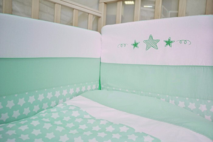 Бортик для кроватки Forest kids Little Stars Mint #1