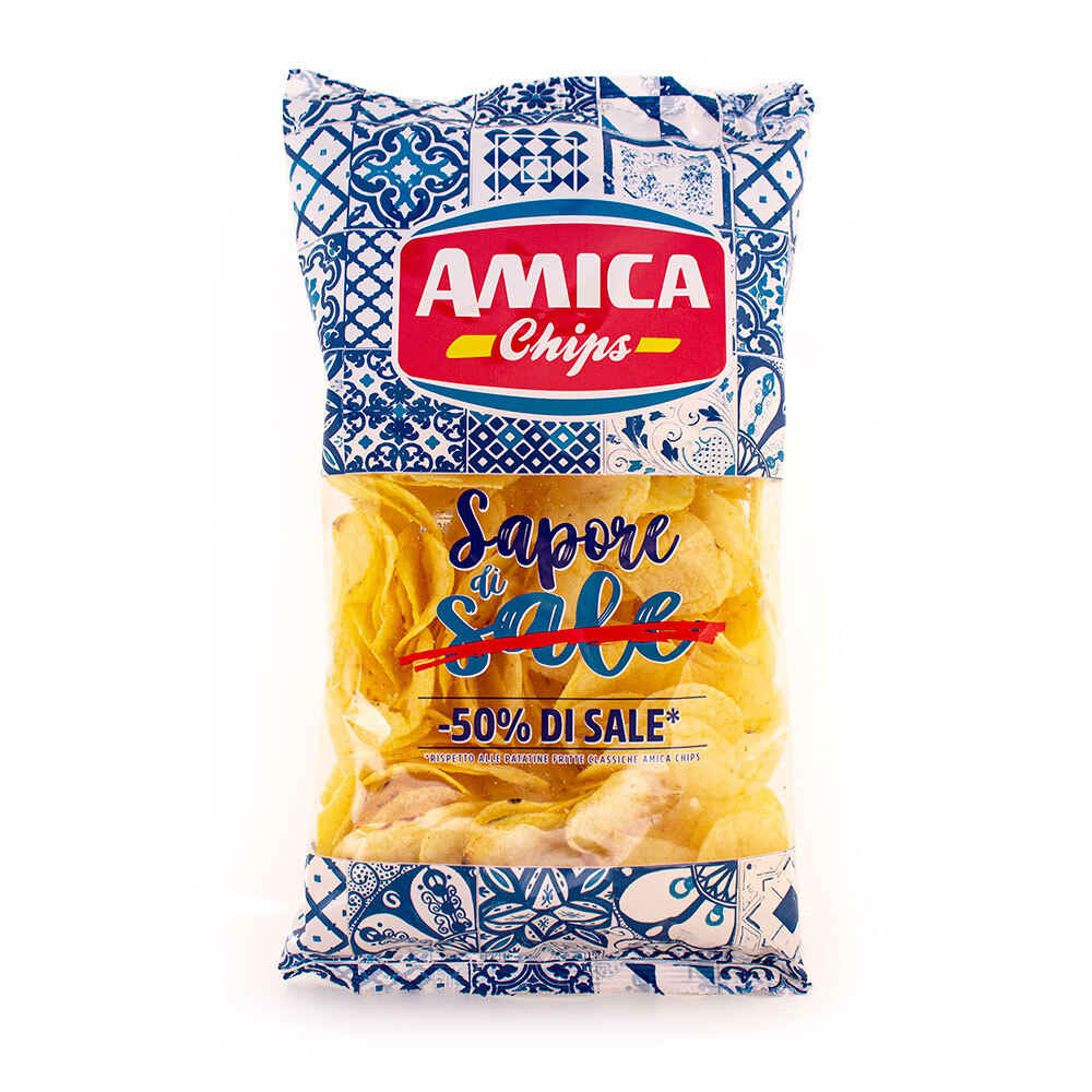 Чипсы картофельные c пониженным содержанием соли (-50%) SAPORE DI SALE, AMICA CHIPS, 0,175 кг  #1