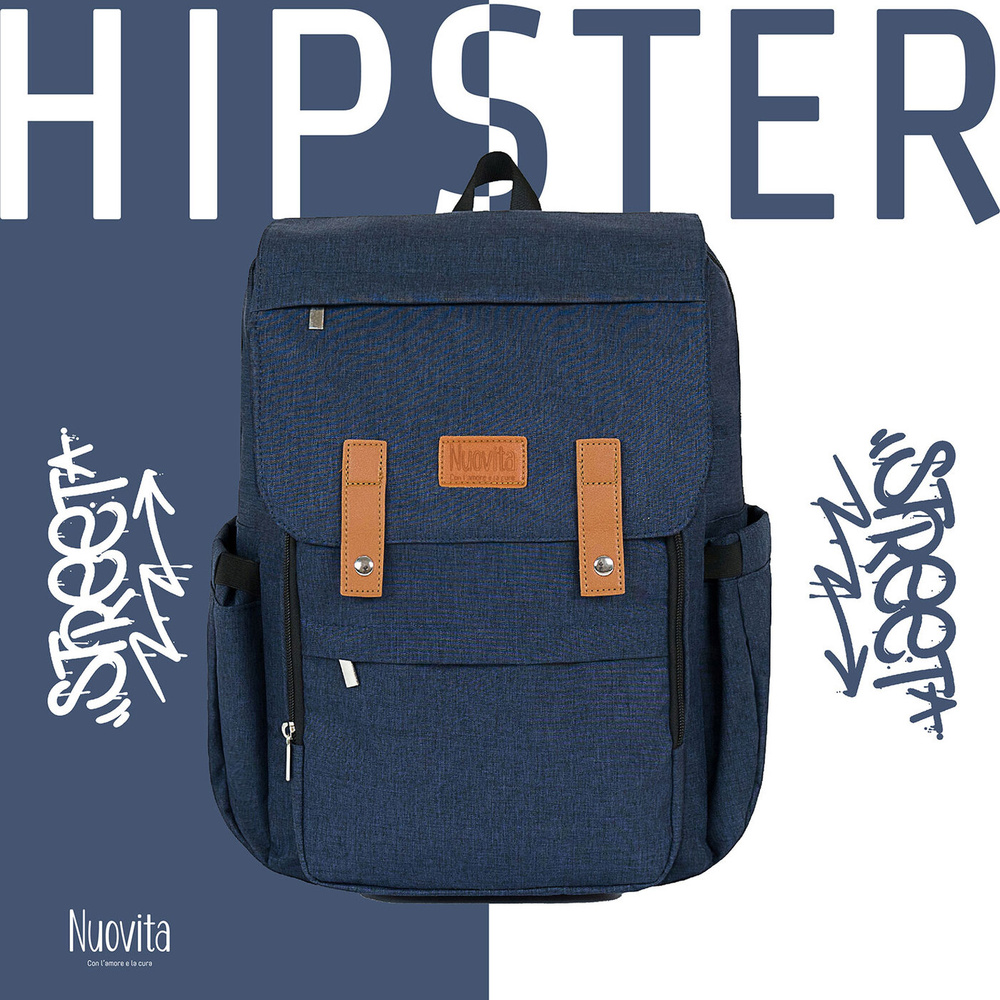 Рюкзак для мамы и малыша Nuovita CAPCAP hipster, сумка органайзер на коляску /Темно-синий  #1