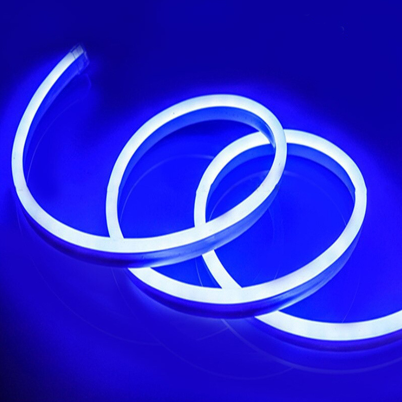 Неоновая светодиодная лента DLED 1м, 5х12мм, 12V DC, 120 LED/m, IP 67, гибкий неон, синий  #1