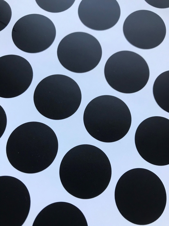 Наклейка круглая черный матовый, диаметр 30 мм, "Фурнитура и Упаковка", 10 шт  #1