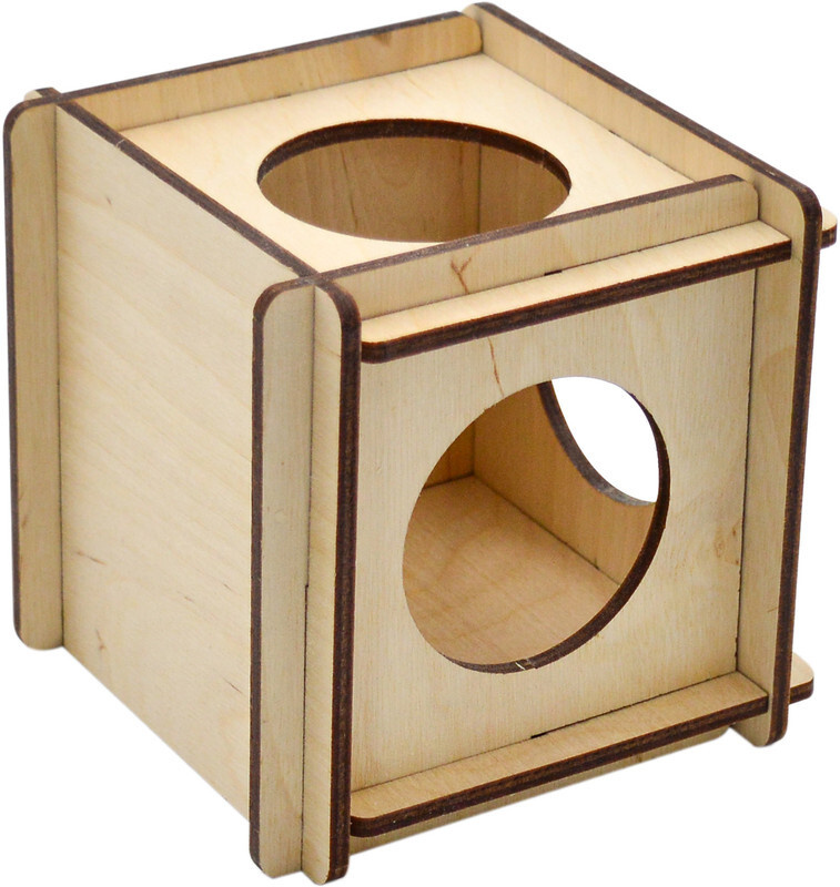 Домик для грызунов Кубик, фанера 15x15x15 см #1
