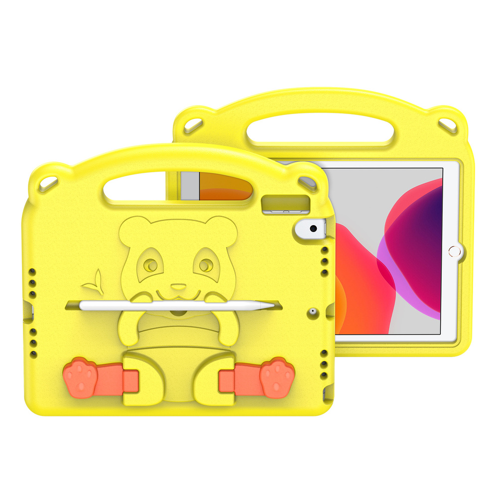 Детский чехол для iPad 7 10.2" 2019 / iPad 8 10.2 2020 / iPad 9 2021 Panda series желтый  #1