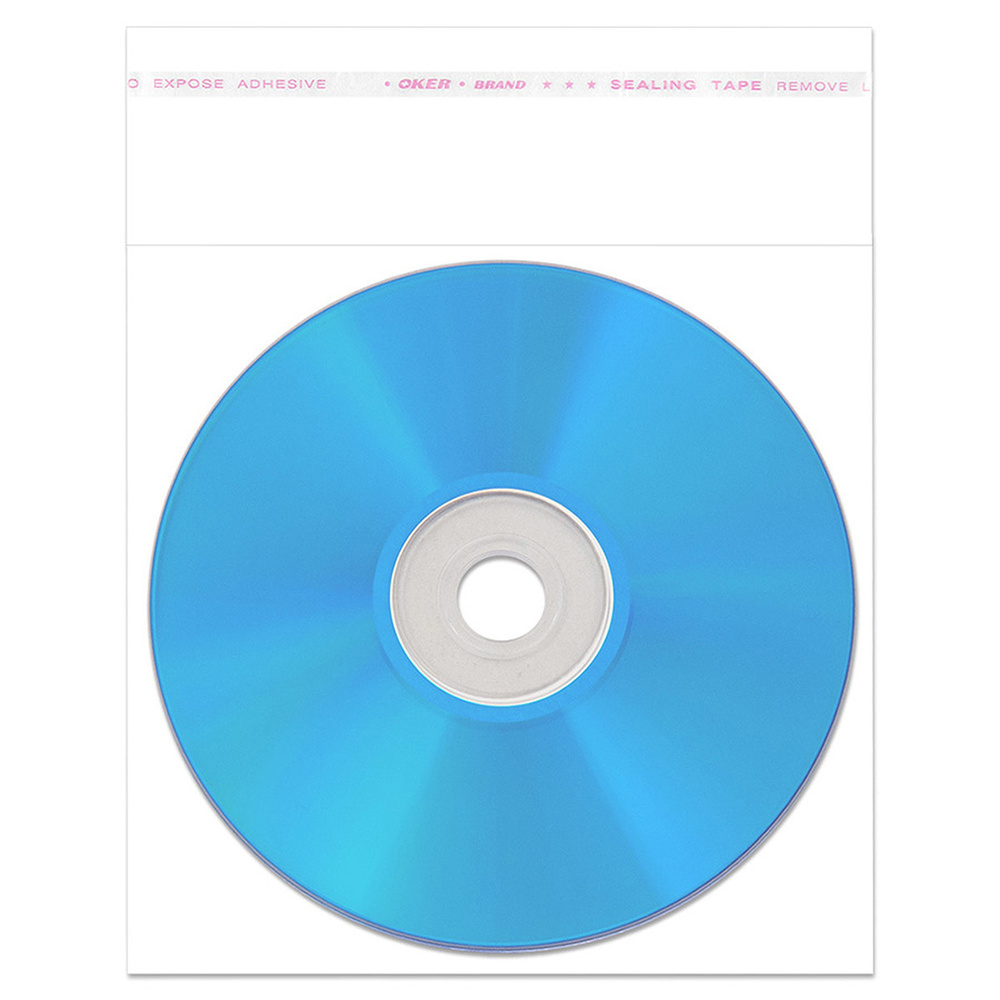 Конверт для CD/DVD диска, тонкий полипропилен 25 мкм, уп. 50 шт.  #1