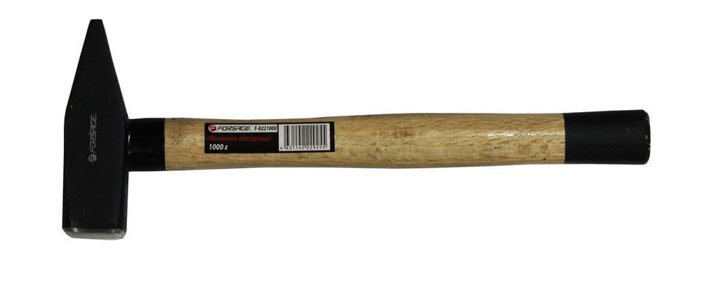 Молоток слесарный с деревянной ручкой и пластиковой защитой у основания (300г) Forsage F-822300  #1