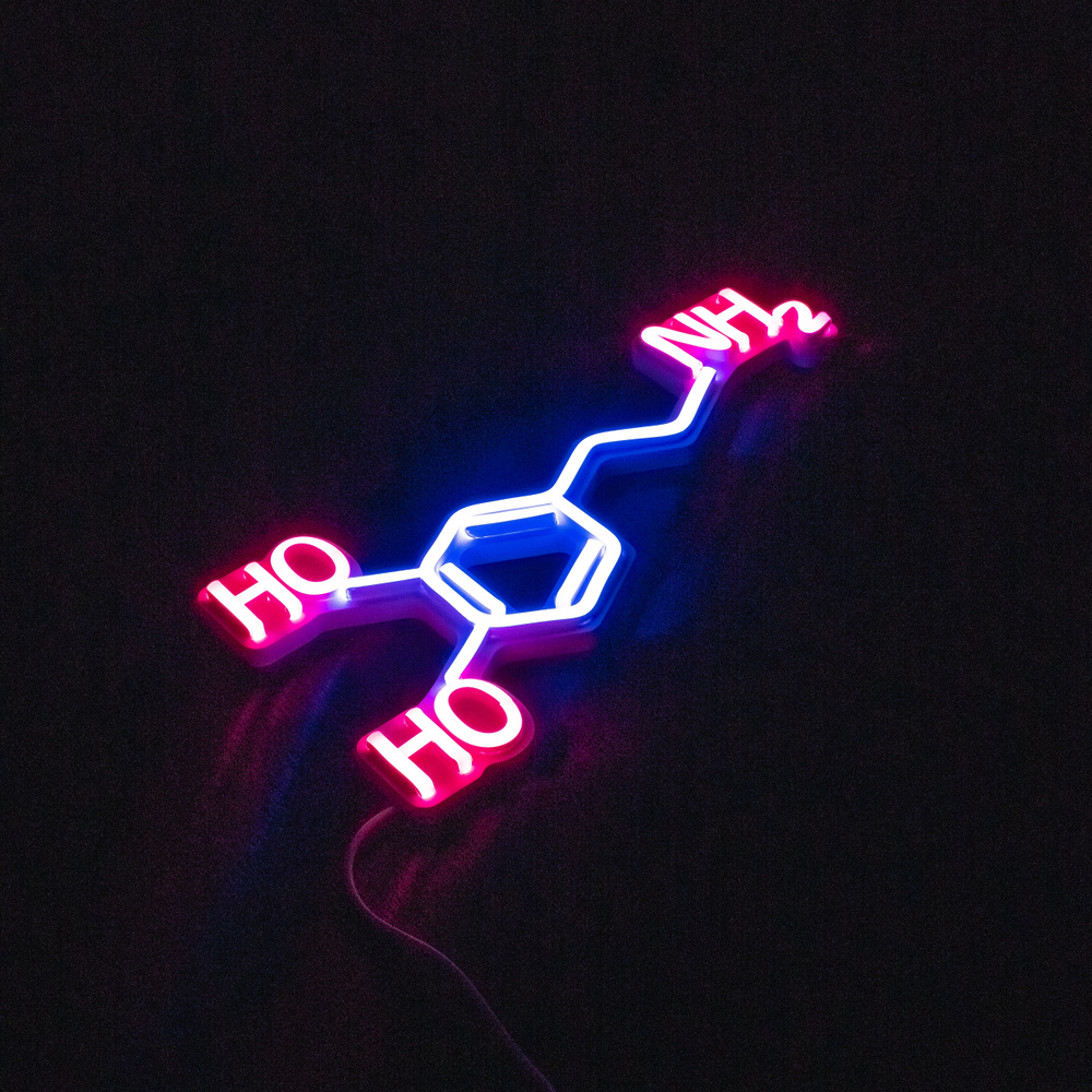 Неоновый светильник Elmarto Молекула дофамина, 30х15 см, синий/розовый  #1