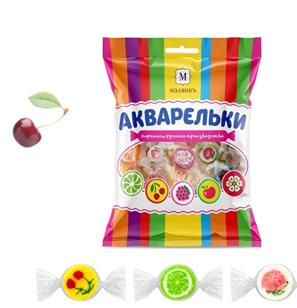 Карамель леденцовая "Акварельки" Ассорти (карамель ручной работы) 250 гр  #1