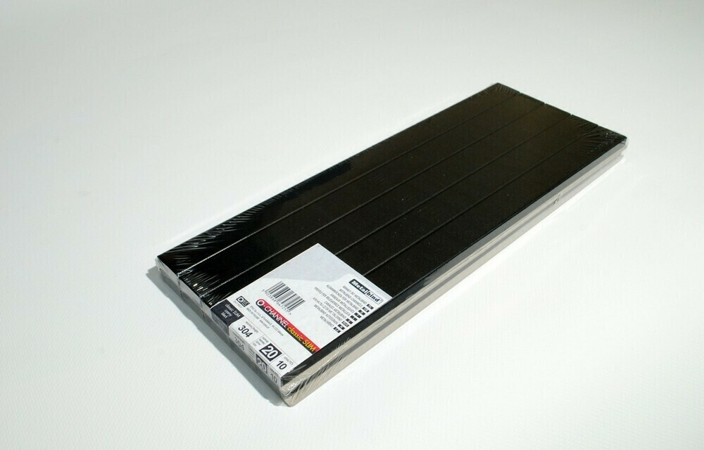 Канал Slim черный 20мм А4 304мм с покрытием "ткань" для биндера Metalbind (10шт)  #1
