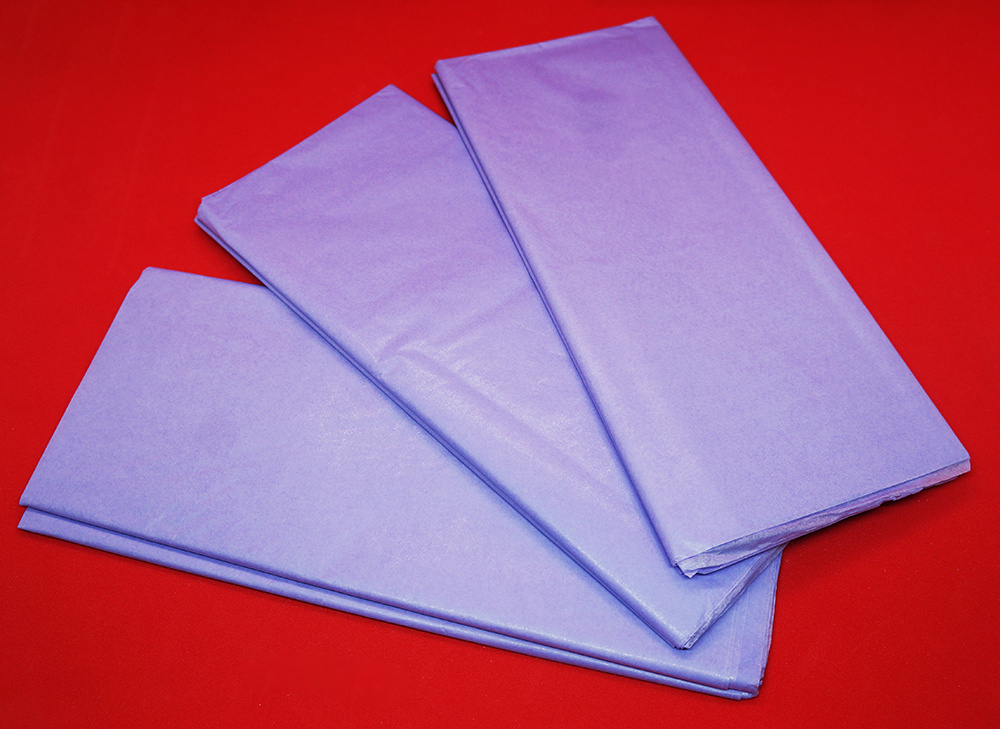 Бумага упаковочная тишью 30 листов 51x66см. цвет фиолетовый  #1