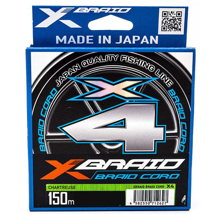 Шнур PE YGK X-BRAID Braid Cord X4 # 0.3/6LB (150 м, 0.090 мм, 2.7 кг, светло-зелёный)  #1