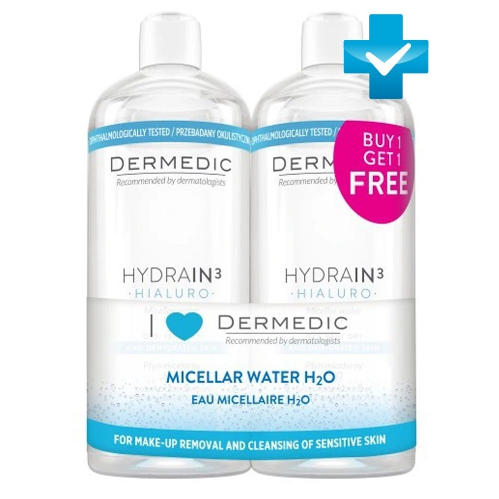 DERMEDIC / HYDRAIN3 HIALURO / Мицеллярная вода H2O, 500 мл х 2 шт #1