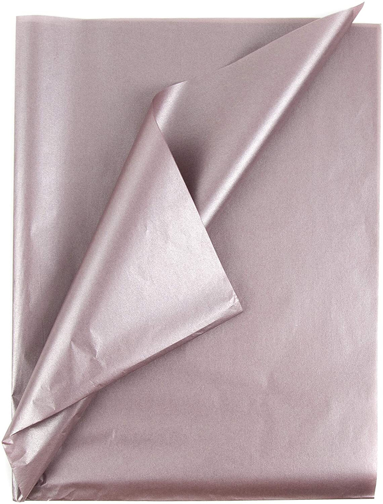 Бумага упаковочная металлик тишью 10 листов. (дымчато-розовый)  #1