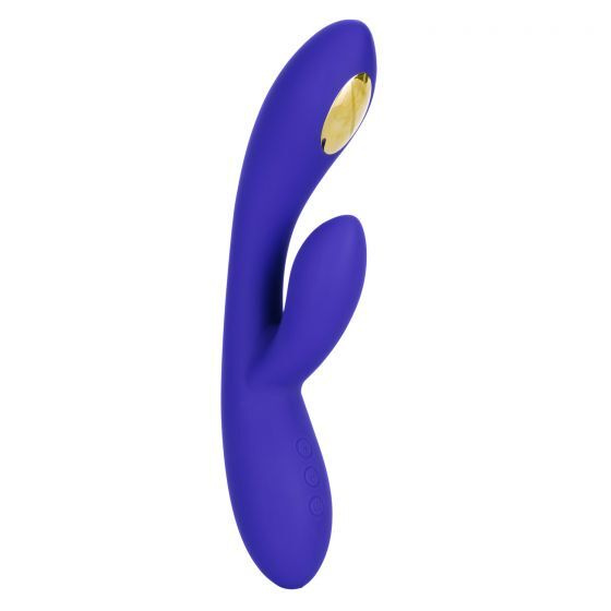 Фиолетовый вибратор с функцией электростимуляции Intimate E-Stimulator Dual Wand - 21,5 см. - California #1