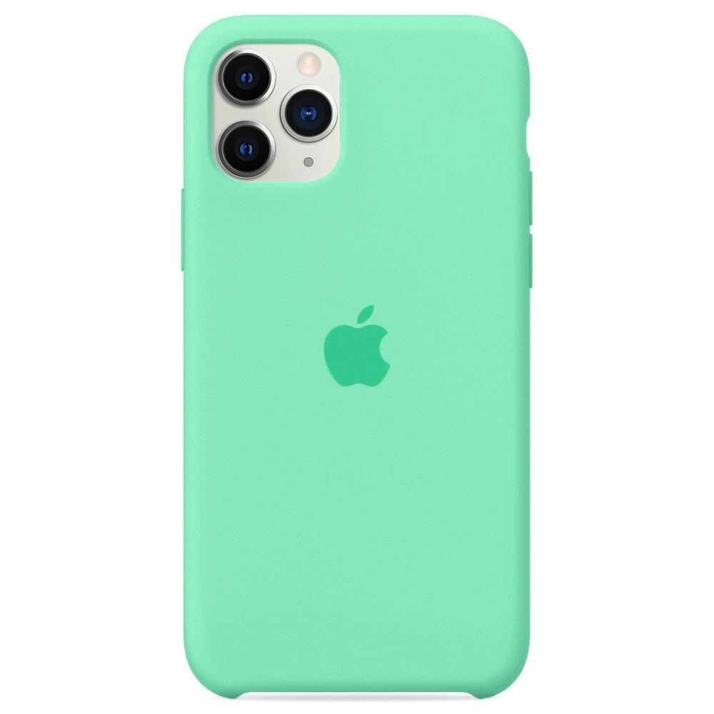 Силиконовый чехол для смартфона Silicone Case на iPhone 11 PRO / Айфон 11 ПРО с логотипом, мятный  #1