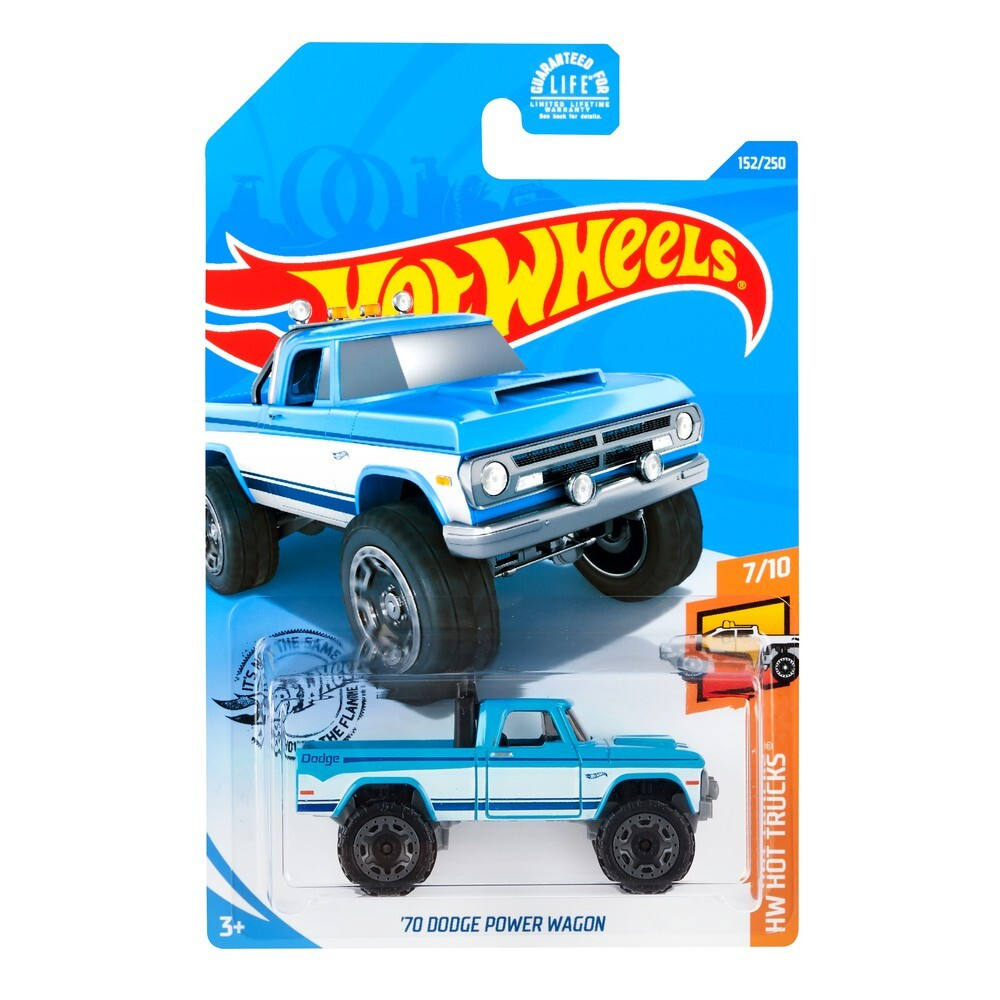 GHC39 Машинка металлическая игрушка Hot Wheels коллекционная модель 70 DODGE POWER WAGON голубой/черный #1