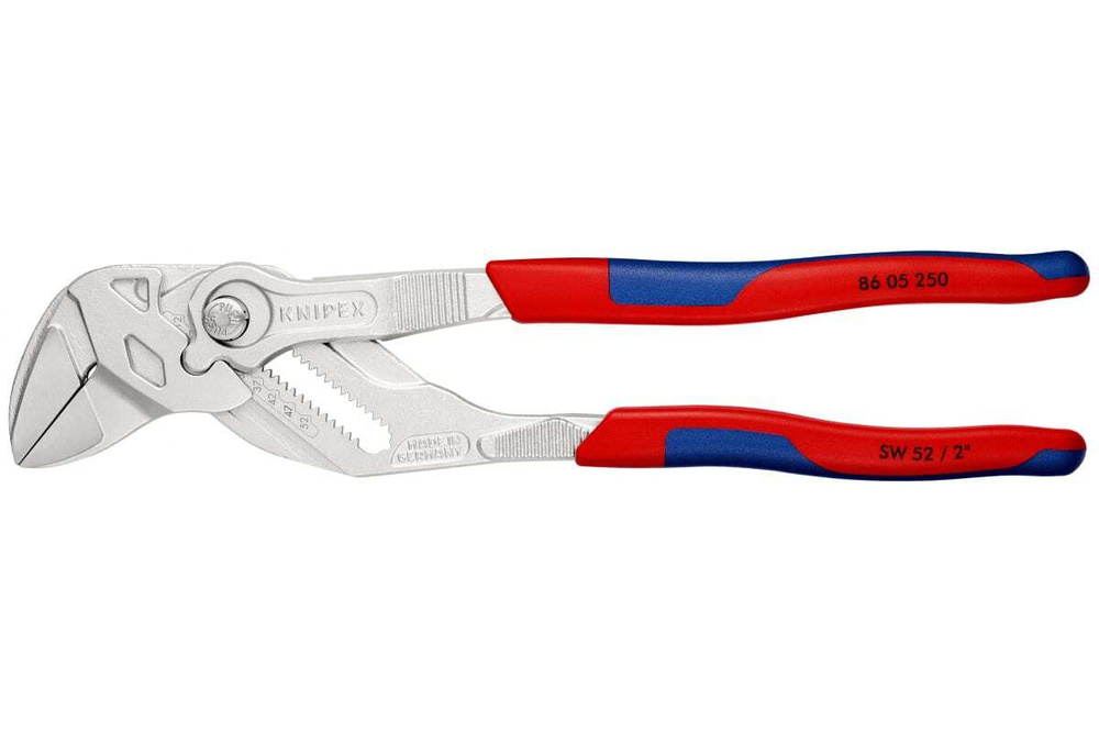 Переставные клещи - гаечный ключ Knipex 52 мм (2"), длина 250 мм, хром, 2К ручки, KN-8605250SB  #1