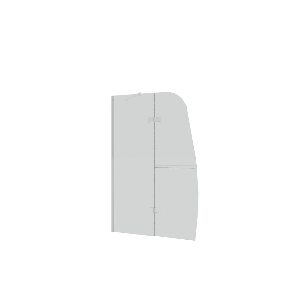 Шторка для ванны Grossman GR-102/2 (150*110) алюминиевый профиль, стекло ПРОЗРАЧНОЕ 6мм  #1