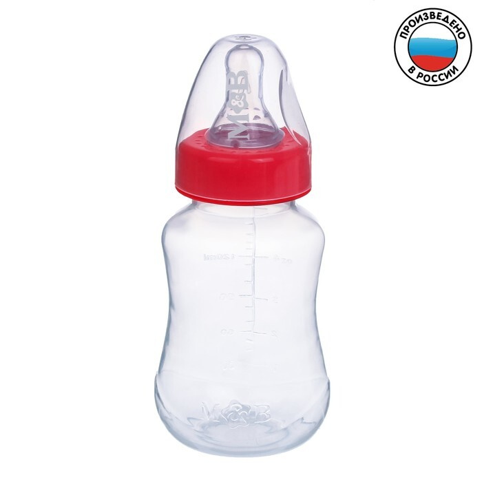 Бутылочка для кормления детская приталенная, 150 мл, от 0 мес., цвет красный  #1