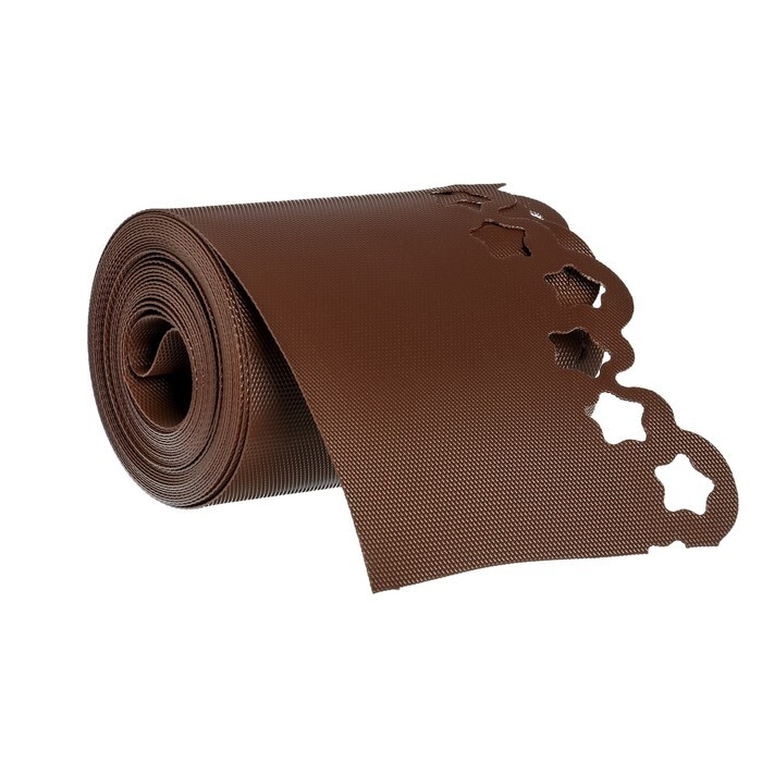 Лента бордюрная Greengo, 0.2 х9 м, толщина 1.2 мм, пластиковая, фигурная, коричневая  #1