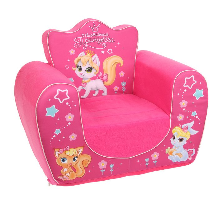 Мягкая игрушка-кресло "Настоящая принцесса", цвет розовый  #1