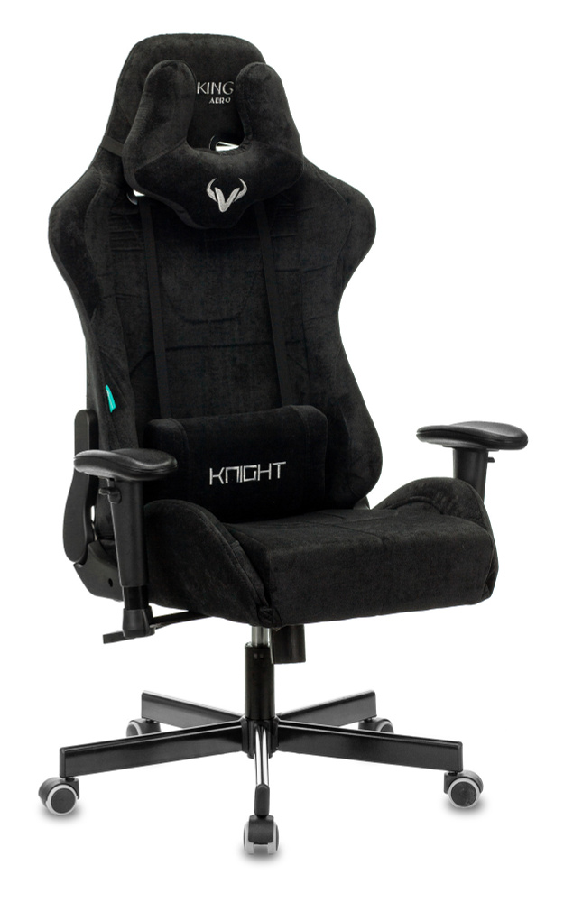 Кресло игровое Zombie VIKING KNIGHT Fabric черный Light-20 с подголов. крестовина металл  #1