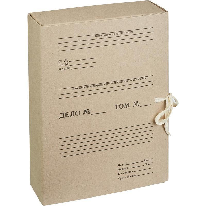 Короб архивный на 2-х завязках Attache 80 мм картон бурый до 800 листов  #1