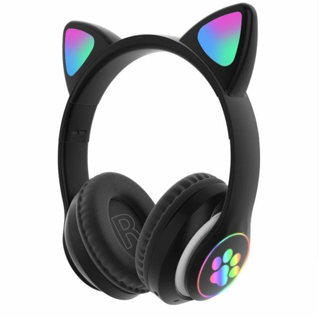 CAT EAR Наушники беспроводные с микрофоном, 3.5 мм, microUSB, черный  #1