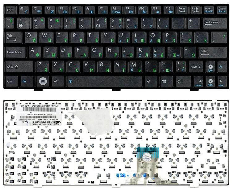 Клавиатура для нетбуков Asus Eee PC 1000, 1000H, 1000HD, 1004DN, 1000HE Series, p/n: NSK-UD11D, 0KNA-0U4RU03, #1