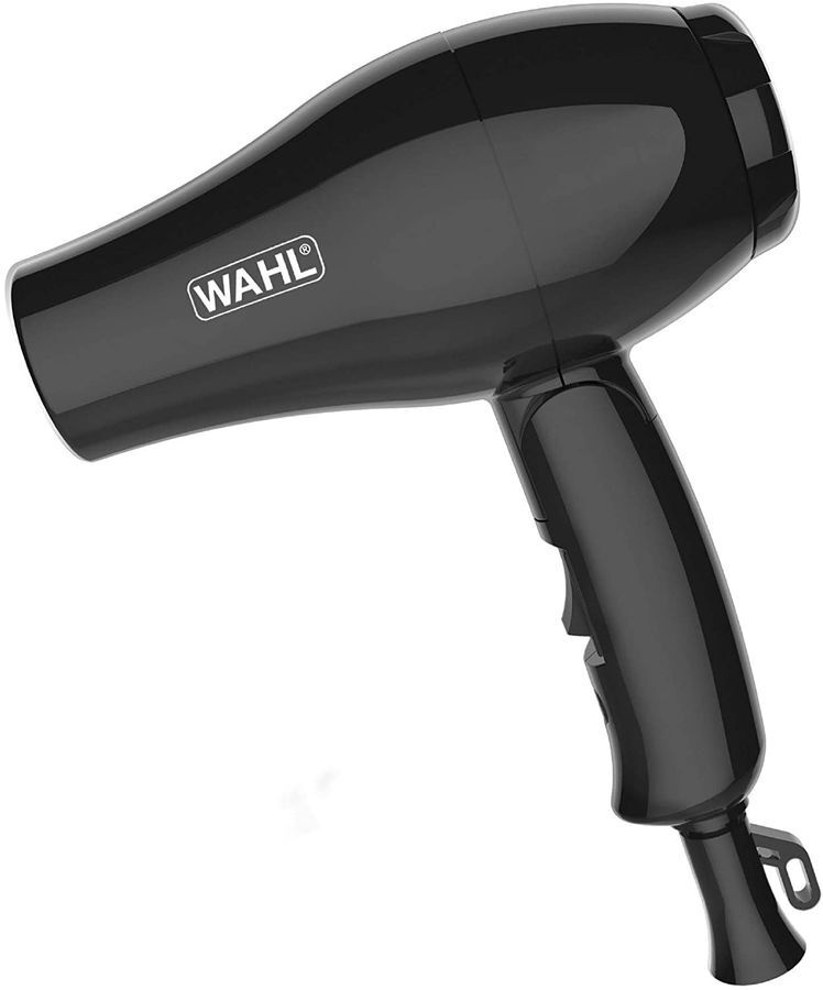 Фен для волос Wahl 3402-0470, дорожный, черный, компактный, 1000 Вт, 2 скорости, диффузор и концентратор, #1