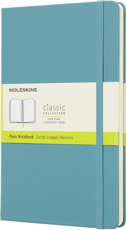 Блокнот без разметки Moleskine Classic Large, В6, сшитый, полиуретан, 120 л, голубой  #1