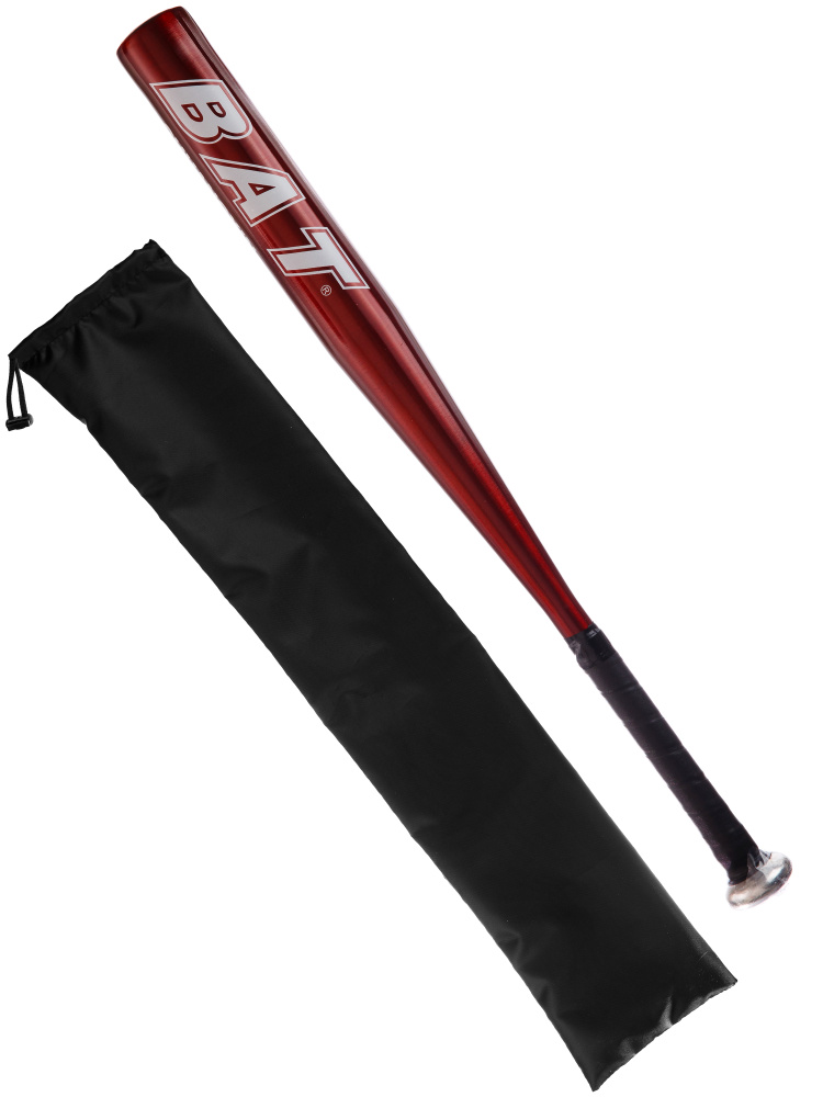 Бита бейсбольная алюминиевая Bat 25"(63 cм), чехол в комплекте, красная  #1