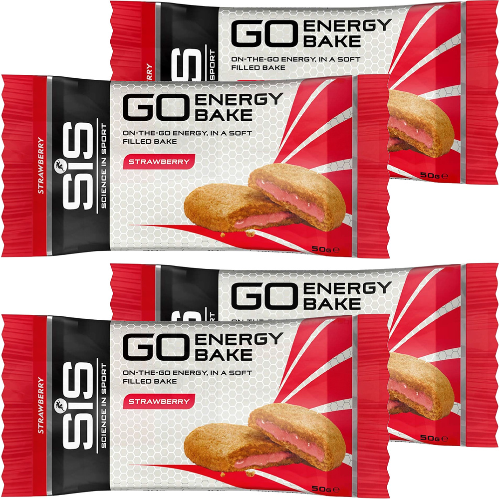 Энергетические батончики SCIENCE IN SPORT (SiS) GO Energy Bake 4 х 50 г, Клубника  #1