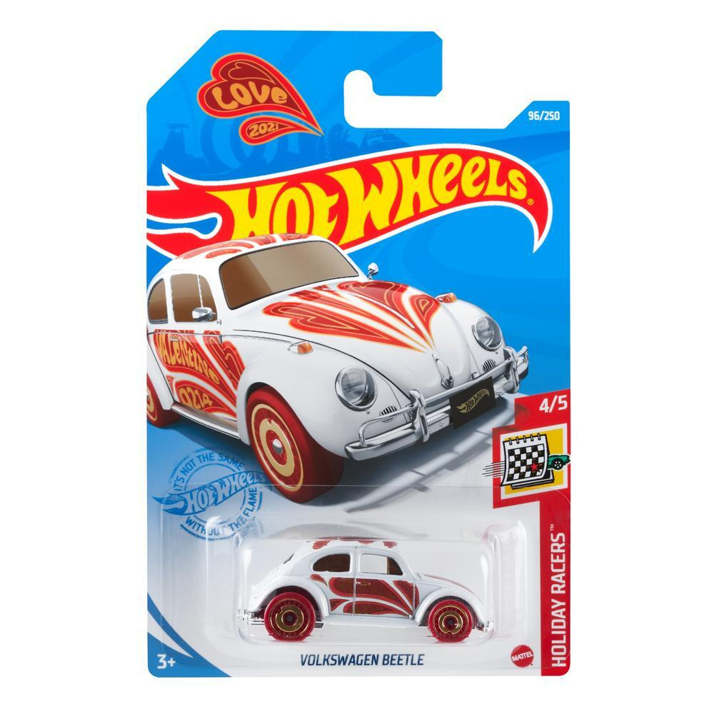 GTC73 Машинка металлическая игрушка Hot Wheels коллекционная модель VOLKSWAGEN BEETLE белый/красный  #1