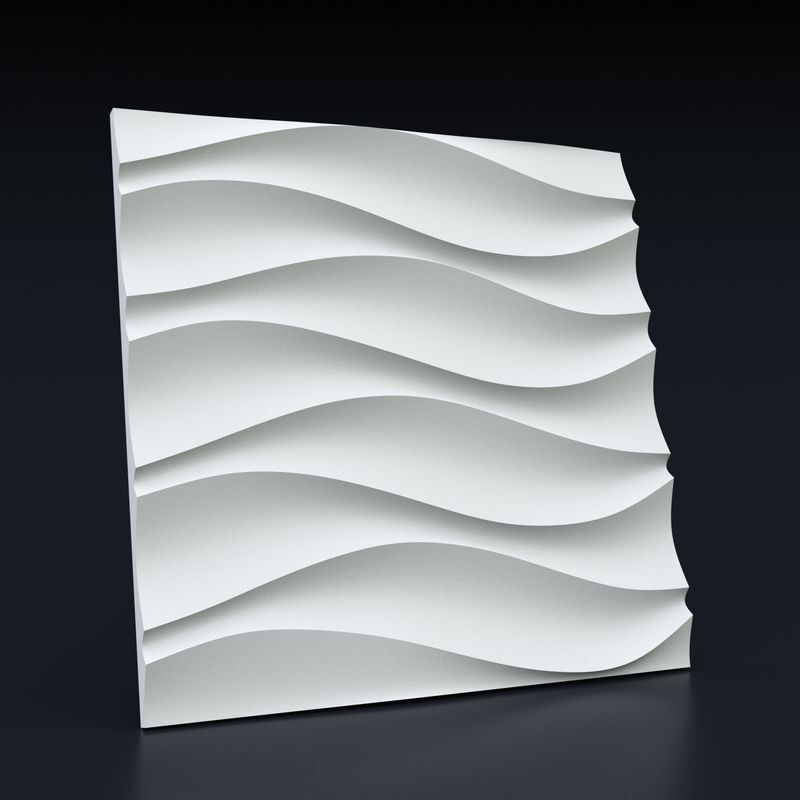3Д Пластиковая форма для гипса, Симметричные волны #1