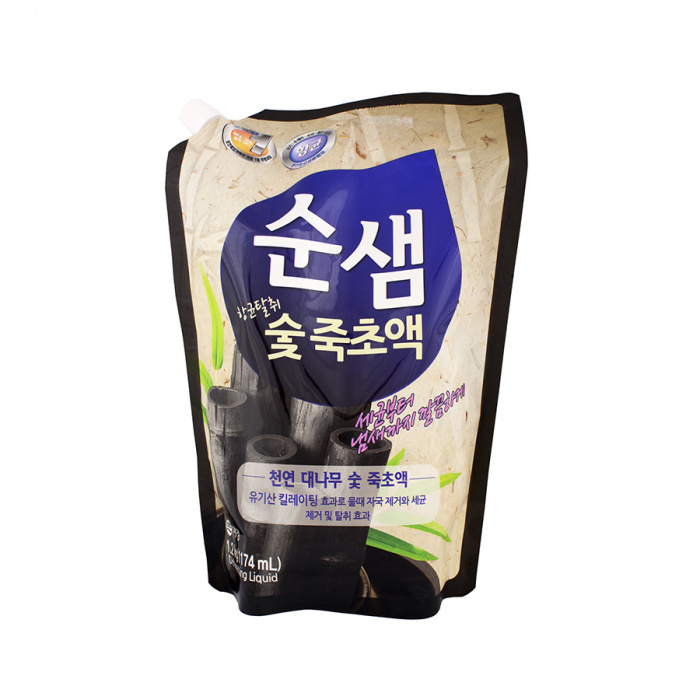 Aekyung Soonsaem Bamboo Charoal Средство для мытья посуды Бамбуковый уголь 1174 мл в мягкой упаковке #1