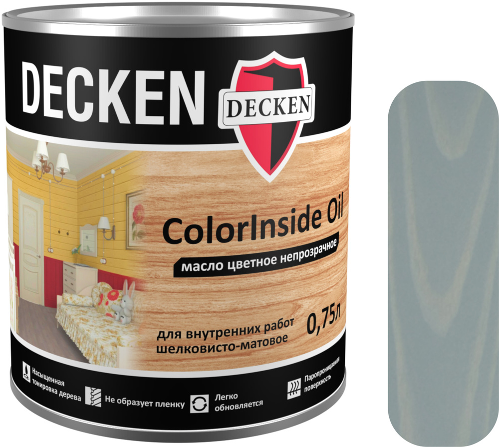 Масло для дерева DECKEN ColorInsidе Oil, 0,75, SCANDI вельвет (ATLANTIC 6), цветное непрозрачное масло #1