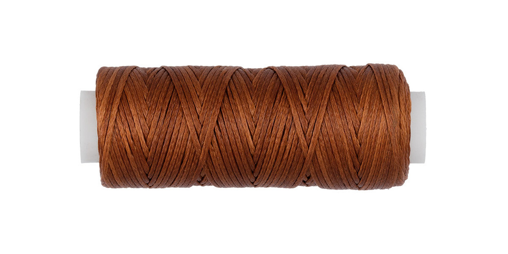 VLC-001 Нитки для пошива кожи вощёные плетёные плоские 0,8 мм №002 светло-коричневые  #1