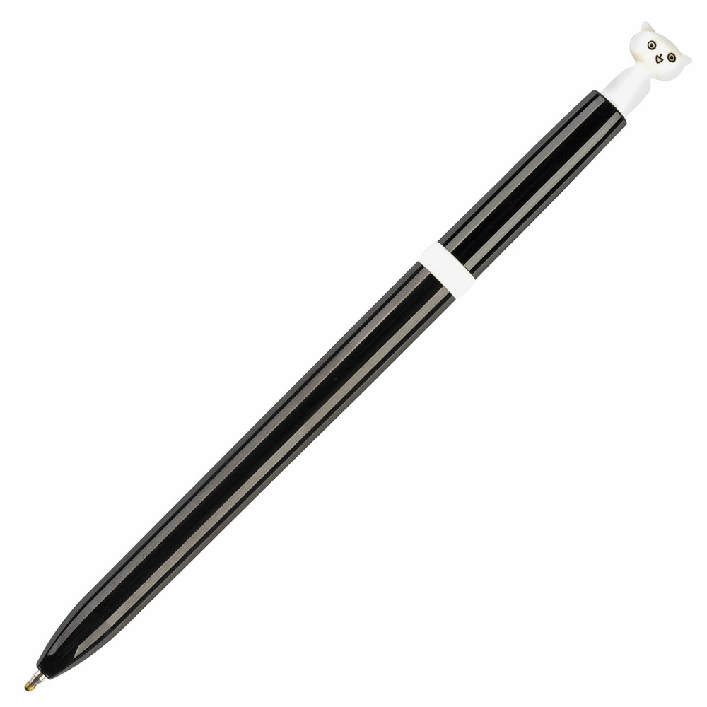 Ручка с топпером шариковая автомат. CENTRUM Кот , СИНЯЯ, узел 0,7 мм , 1 шт.  #1