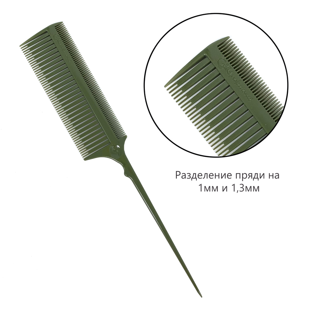 Gera Professional / Расческа "Революция" для мелирования мелких прядей, цвет зеленый  #1