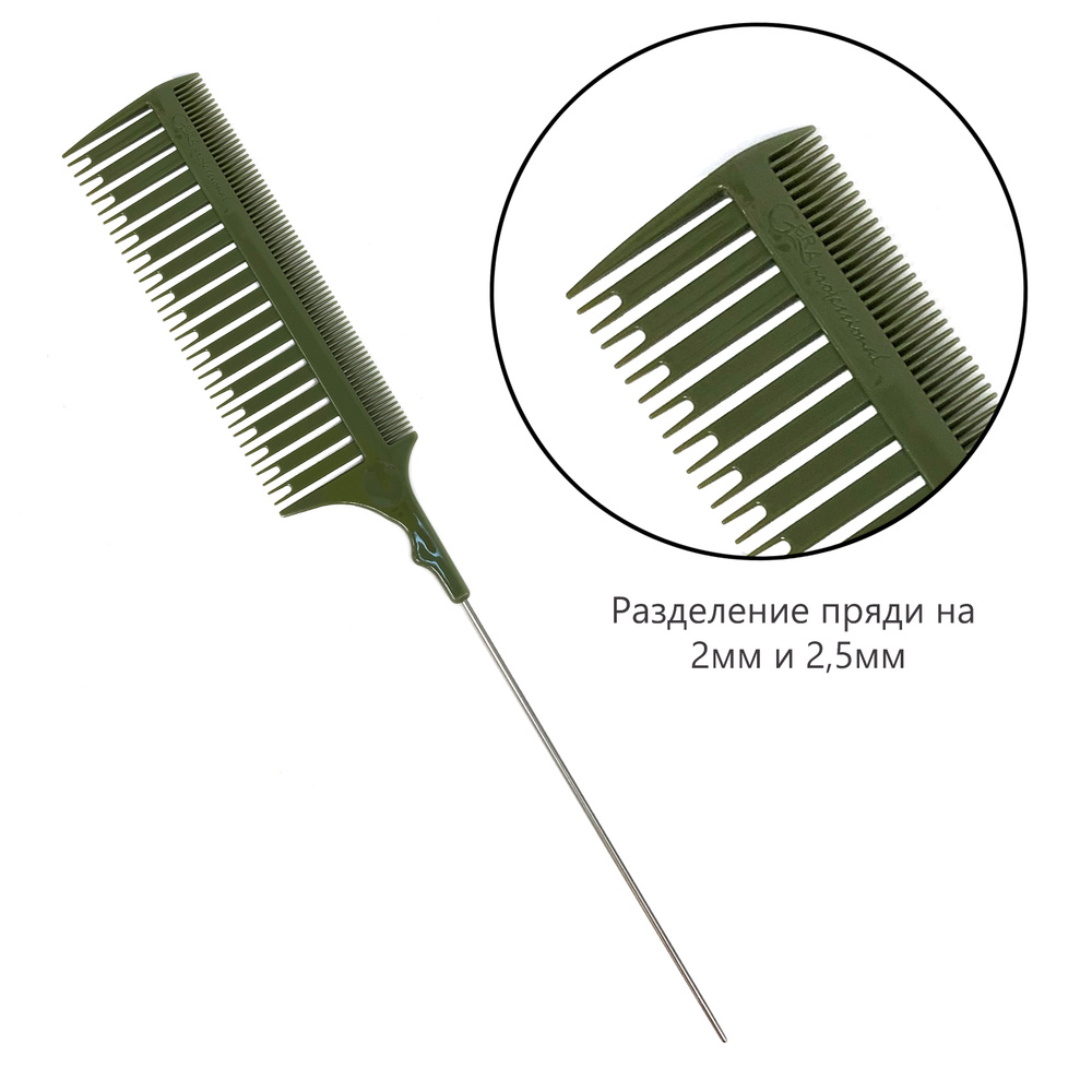 Gera Professional / Расческа "Революция R-1" для мелирования волос с мет. хвостиком - разделение 2,5 #1