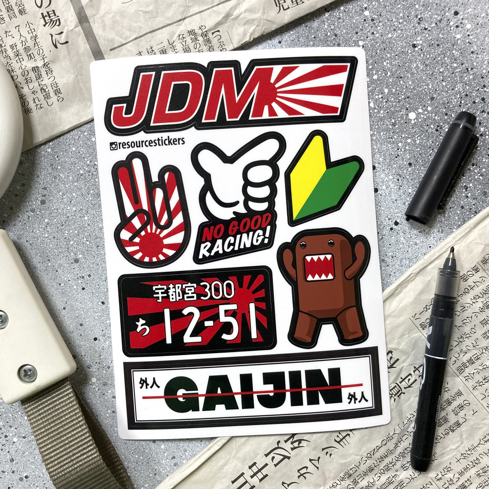 Наклейки JDM, Domo-kun, Gaijin, стикерпак 18,5х13,5см #1