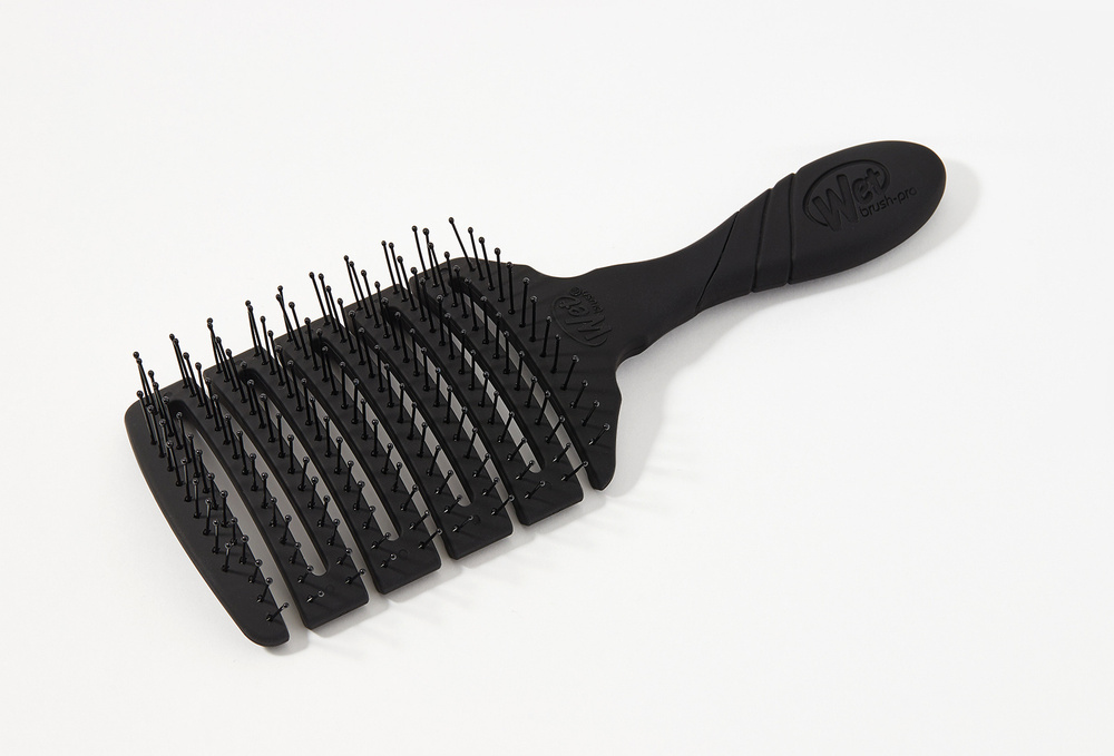 WET BRUSH PRO FLEX DRY PADDLE BLACK Щетка для быстрой сушки волос прям. (черная) с мягкой ручкой  #1