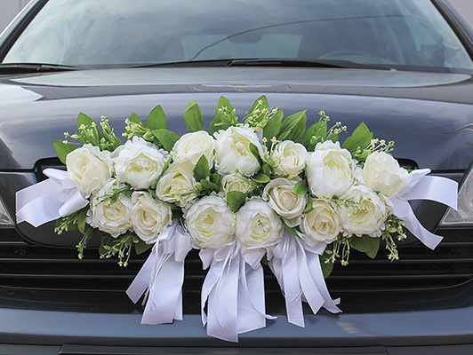 Украшение на свадебную машину молодоженов - решетку радитора авто жениха и невесты, кортежа гостей " #1