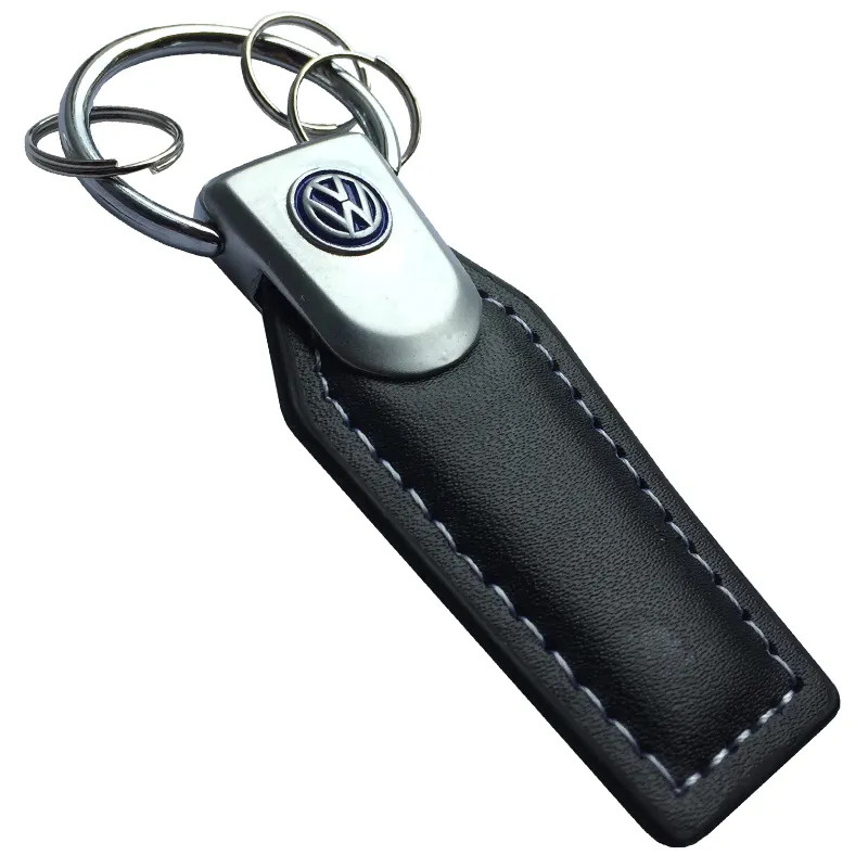Брелок для ключей Volkswagen кожа premium три кольца #1